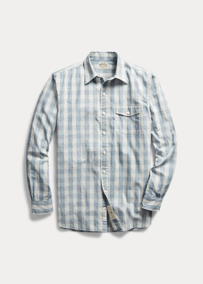 Camisa Ralph Lauren Hombre Azules - Slim Fit Checked - VKXES6317